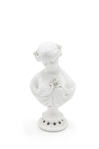 Pair of Victorian White Porcelain Female Bust