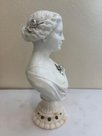 Pair of Victorian White Porcelain Female Bust