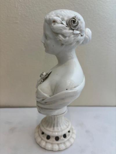 Pair of Victorian White Porcelain Female Bust