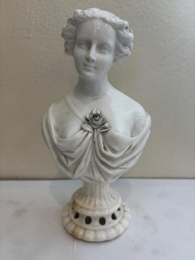Pair of Victorian White Porcelain Female Bust