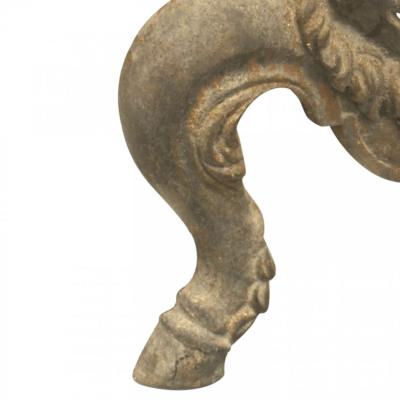 Pair of Victorian Wrought Iron Mask Andirons