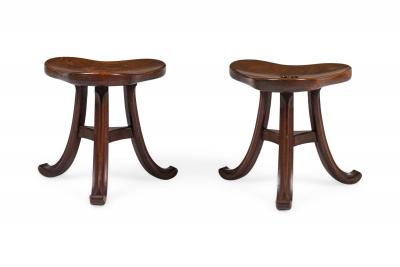 Pair of Viennese Secessionist Egyptian Revival Thebes Stools