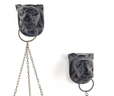 Pair of Vintage Ancient Roman Style Hanging Candlesticks