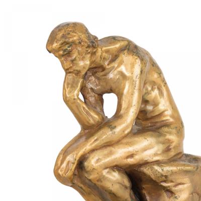 Pair of Vintage Brass The Thinker Bookends