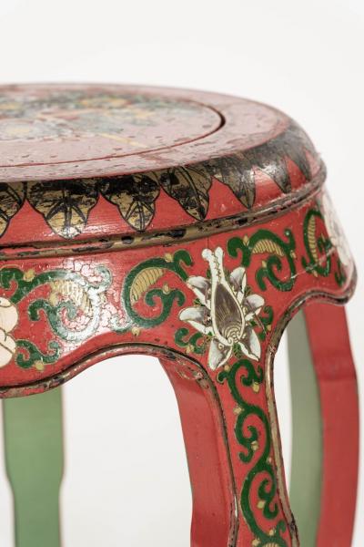 Pair of Vintage Chinese Lacquered and Painted Garden Seats
