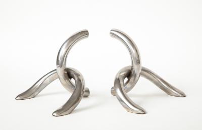 Pair of Vintage Chrome Bookends 20th Century