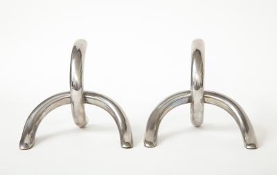 Pair of Vintage Chrome Bookends 20th Century