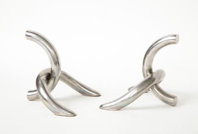 Pair of Vintage Chrome Bookends 20th Century