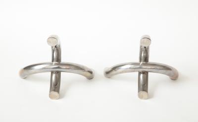 Pair of Vintage Chrome Bookends 20th Century