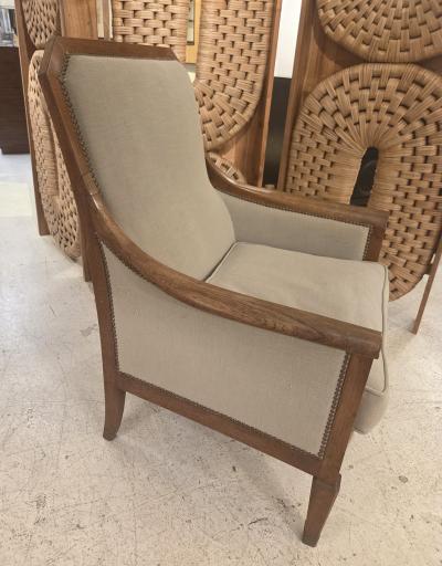 Pair of Vintage French Macassar Ebony Armchairs