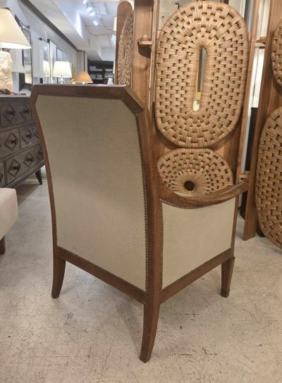 Pair of Vintage French Macassar Ebony Armchairs