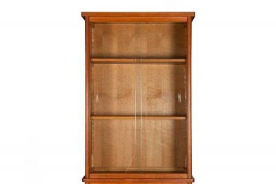 Pair of Vintage French Moderne Brushed Oak Bookcases Display Cabinets