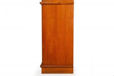 Pair of Vintage French Moderne Brushed Oak Bookcases Display Cabinets