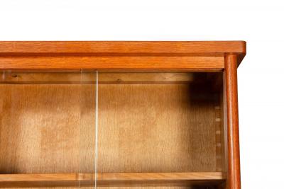 Pair of Vintage French Moderne Brushed Oak Bookcases Display Cabinets