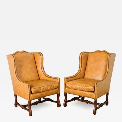 Pair of Vintage Henredon Wingback Bergeres