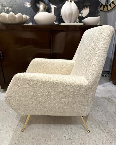 Pair of Vintage Italian Mid Century Chairs upholstered in Boucle Fabric