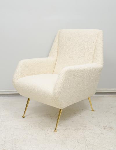 Pair of Vintage Italian Mid Century Chairs upholstered in Boucle Fabric