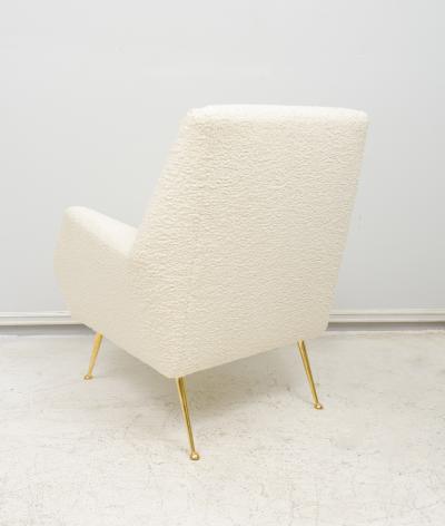 Pair of Vintage Italian Mid Century Chairs upholstered in Boucle Fabric