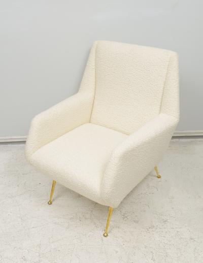 Pair of Vintage Italian Mid Century Chairs upholstered in Boucle Fabric