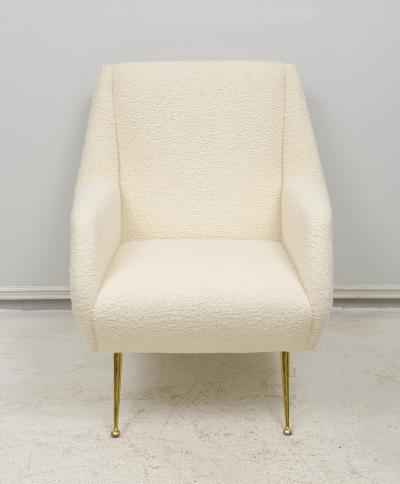 Pair of Vintage Italian Mid Century Chairs upholstered in Boucle Fabric