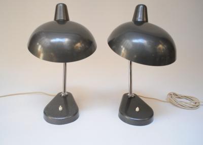 Pair of Vintage Italian Modern Industrial Chromed Metal Task Lamps by Seminara