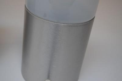 Pair of Vintage Italian Opaline Glass and Aluminum Table Lamps