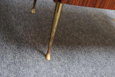 Pair of Vintage Italian Rosewood and Brass Two Tier Nightstands Bedside Tables