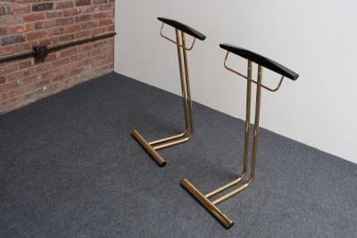 Pair of Vintage Italian Valets Dress Boys in Polished Brass and Lacquered Wood