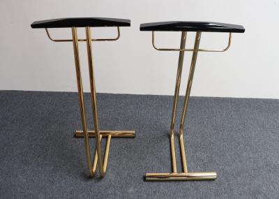 Pair of Vintage Italian Valets Dress Boys in Polished Brass and Lacquered Wood