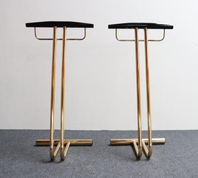 Pair of Vintage Italian Valets Dress Boys in Polished Brass and Lacquered Wood