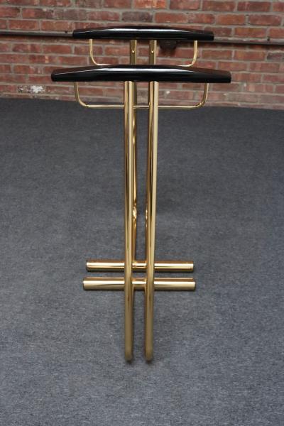 Pair of Vintage Italian Valets Dress Boys in Polished Brass and Lacquered Wood