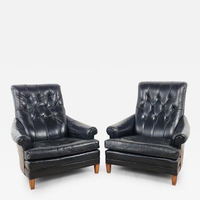 Pair of Vintage Leather Club Chairs