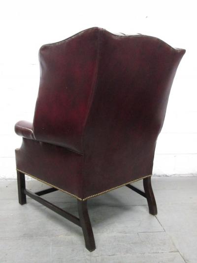Pair of Vintage Leather Tufted Wingback Chairs