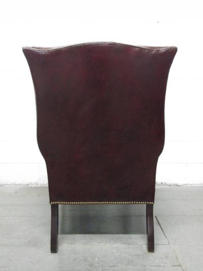 Pair of Vintage Leather Tufted Wingback Chairs