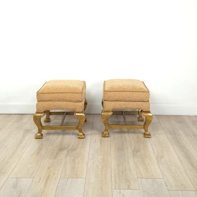 Pair of Vintage Mecca Carved Wood Benches