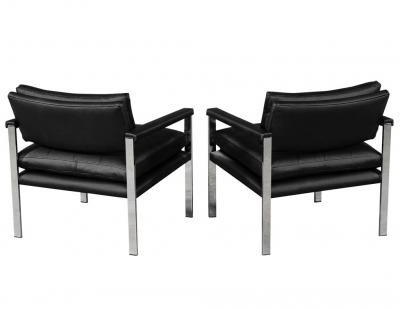 Pair of Vintage Mid Century Modern Arm Chairs in Metal