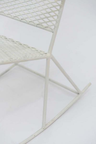 Pair of Vintage Mid Century white Iron Child Rocking Chairs