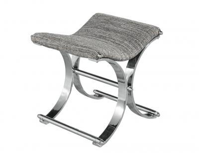 Pair of Vintage Polished Metal X Stools