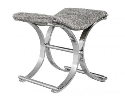 Pair of Vintage Polished Metal X Stools