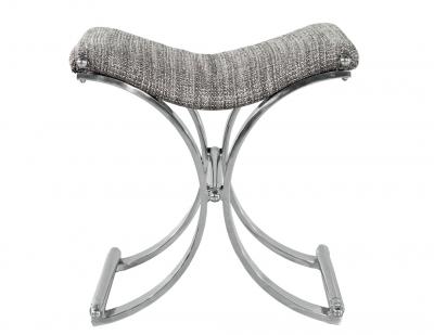 Pair of Vintage Polished Metal X Stools