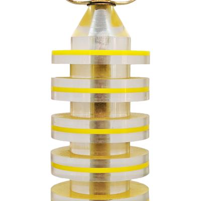 Pair of Vintage Retro Modern Yellow and Clear Lucite Table Lamps