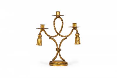Pair of Vintage Rope and Tassel Gilt Candelabras