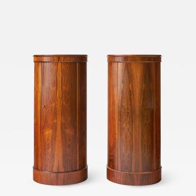 Pair of Vintage Scandinavian Vertical Rosewood Cabinets