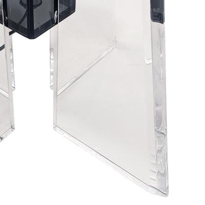 Pair of Vintage Smoke and Clear Lucite Sculptural Torchiere Floor Lamps