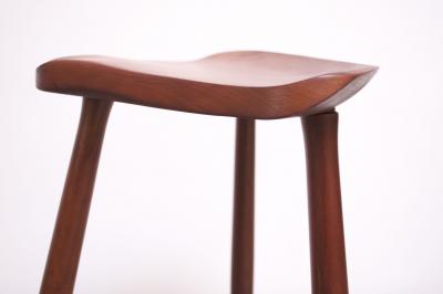 Pair of Vintage Solid Walnut Studio Craft Bar Stools by David Scott