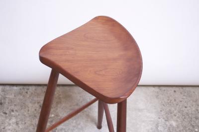 Pair of Vintage Solid Walnut Studio Craft Bar Stools by David Scott