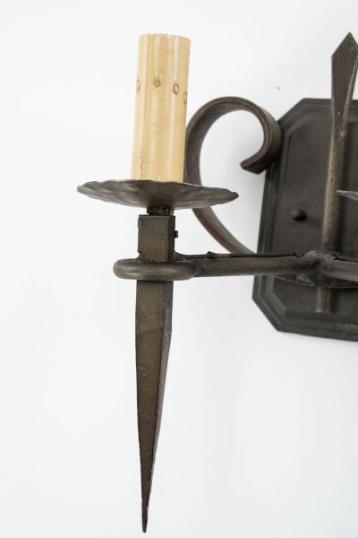 Pair of Vintage Two Arm Iron Sconces