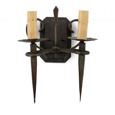 Pair of Vintage Two Arm Iron Sconces