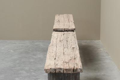 Pair of Wabi Sabi Style Console Tables in Reclaimed Antique Wood