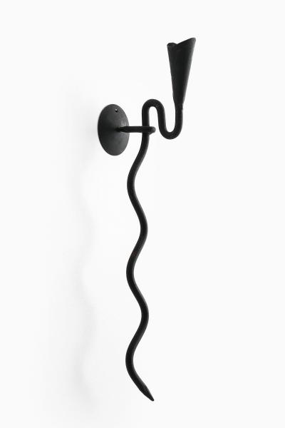 Pair of Wall Candlesticks in Wrought Iron 1950s